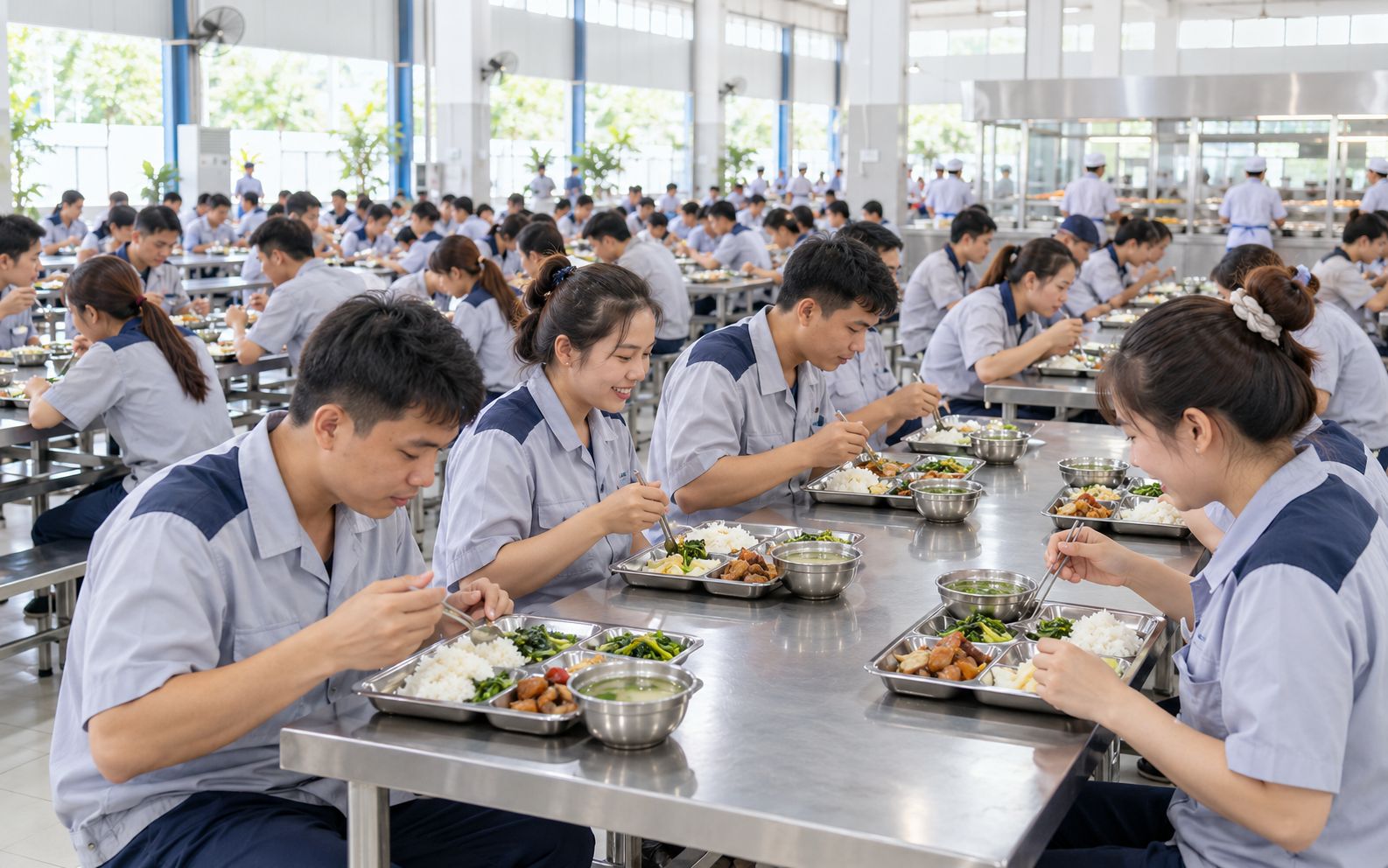 Căng tin nhà máy giờ ăn ca